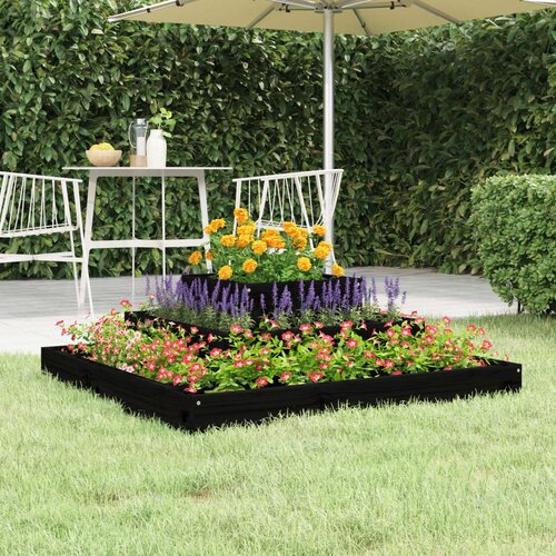 VidaXL Sadilica crna 80 x 80 x 27 cm od masivne borovine Slike