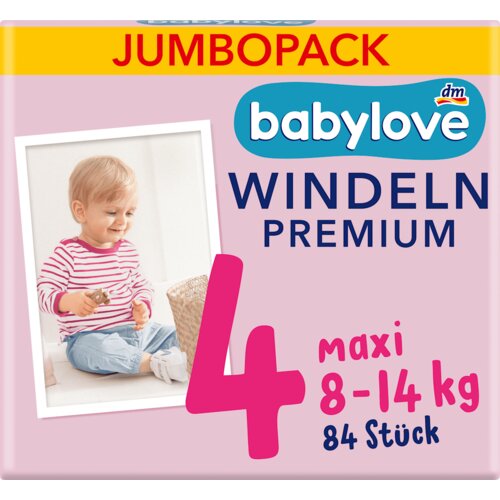 babylove jumbopack premium pelene maxi, veličina 4 (8-14 kg) 84 kom Slike
