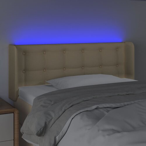  LED uzglavlje krem 83x16x78/88 cm od tkanine Slike