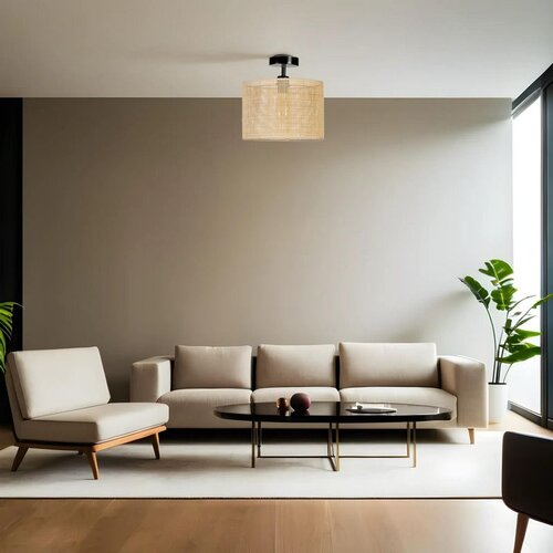 Opviq Örgülü rattan abajurlu plafonyer avize goldblackbeige chandelier Cene