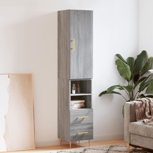 vidaXL Visoka komoda siva sonome 34 5x34x180 cm od konstruiranog drva Cijene