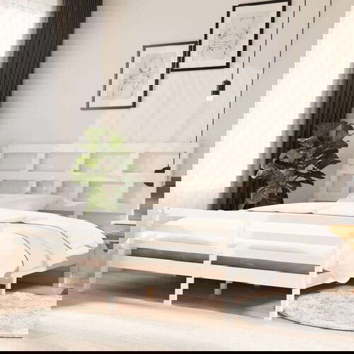  Posteljni okvir bel iz borovine 200x200 cm, (20646841) Slike