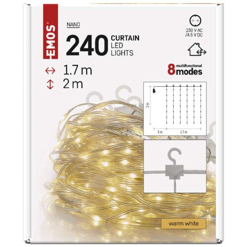 Emos Novogodi&scaron;nji LED lanac zavesa 240 LED dioda, 1.7 x 2m Cene