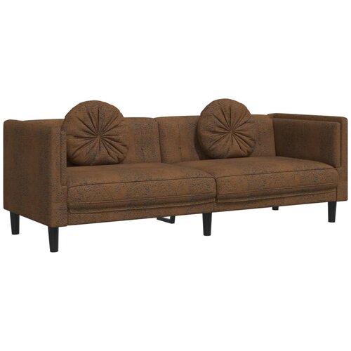  2-dijelni set sofa s jastucima smeđi bar&amp;scaron;unasti Slike