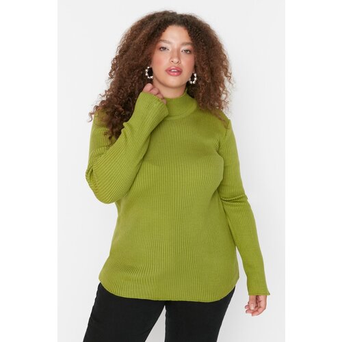 Trendyol Curve Green Half Turtleneck Thin Knitwear Sweater Slike