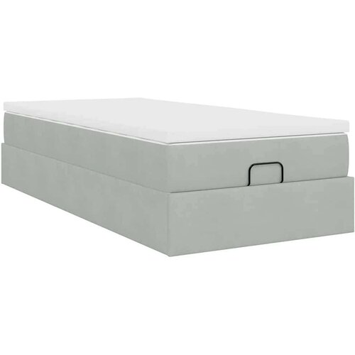 VidaXL okvir za krevet s madraca svjetlosivi 80x200 cm bar&amp;scaron;unasti Slike