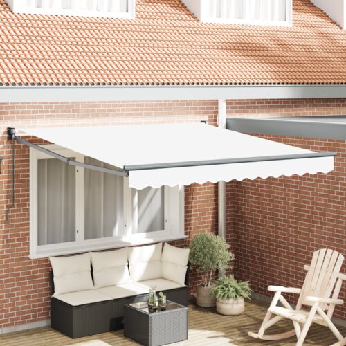 vidaXL Ročna Zložljiva Tenda Bela 300x250 cm, Tenda za zamenjavo blaga za okvir 3x2.5 m Bela Cene