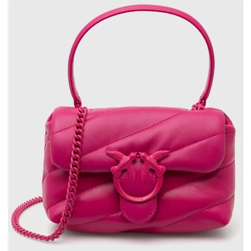 Pinko Usnjena torbica roza barva