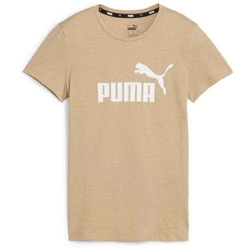 Puma Tehnička sportska majica 'ESS' svijetlosmeđa / bijela