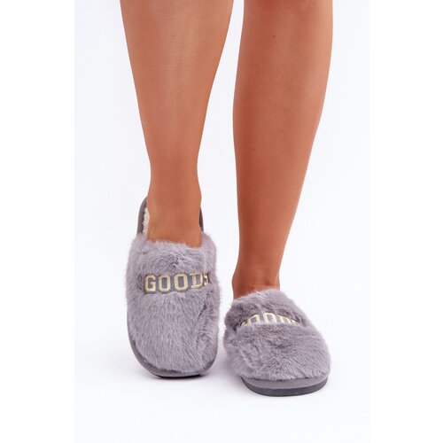  Women&amp;#039;s Slippers With Fur And Writing Gray Kalelia Slike