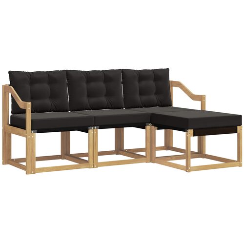 vidaXL Zunanja garnitura za sedenje z blazino 4 pcs Bela in črna, (5000281825) Cene