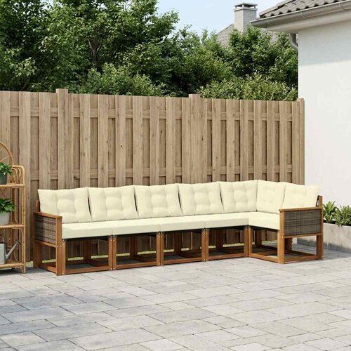  Set vanjskih sofa 6 kom. Prirodna i krem Smeđa 302 x 124,5 x 73 cm Cene