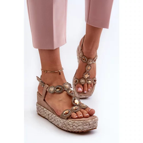 Kesi Women's wedge sandals with braid S.Barski beige