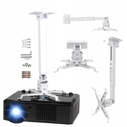 Zenwire univerzalni kovinski stenski/stropni nosilec za projektor 4v1, teleskopski 43&amp;ndash;65 cm, do 25 kg, bel, (5000193573) Slike
