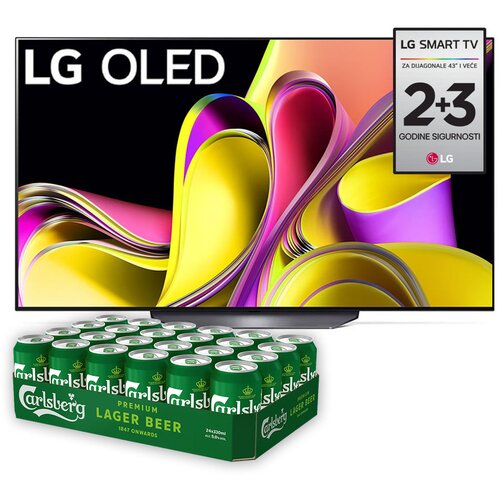 Lg Televizor OLED55B33LA, 55", Smart, 4K, OLED, HDR, WebOS, Smart TV, Crni + Carlsberg Pivo, 24 limenke Cene