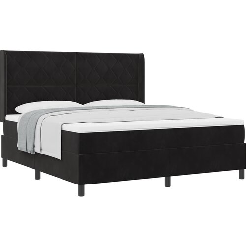 vidaXL Box Spring postelja z vzmetnico Črna 180x200 cm Žamet, (22050948) Cene