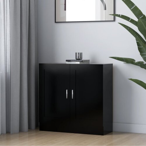 VidaXL Ormarić za knjige crni 82,5 x 30,5 x 80 cm od iverice Slike