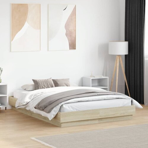  Okvir kreveta s LED svjetlima boja hrasta sonome 120 x 190 cm Cijene