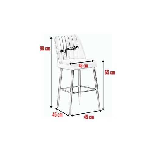 Hanah home barska Stolica Set 4 Komada Vento - Tile Crveno Cene