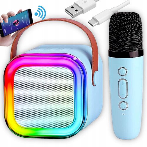  Aku. 1500mAh karaoke bluetooth zvočnik + mikrofon LED RGB Slike