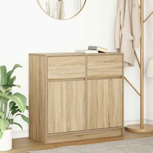 vidaXL Komoda s predalom sonoma hrast 80x34x76 cm inženirski les Cene