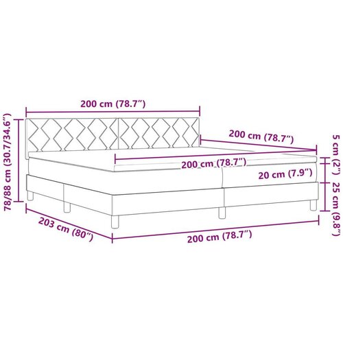 vidaXL Svetlo siva postelja z vzmetnico 200x200 cm tkanina Cene