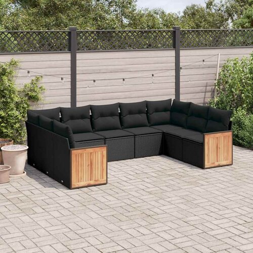  9-dijelni set vrtnih sofa od poliratana s jastucima Slike