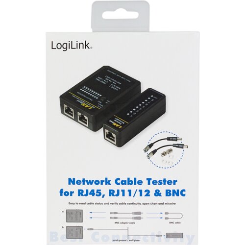 Logilink cable tester RJ45/RJ11/RJ12 & bnc Slike
