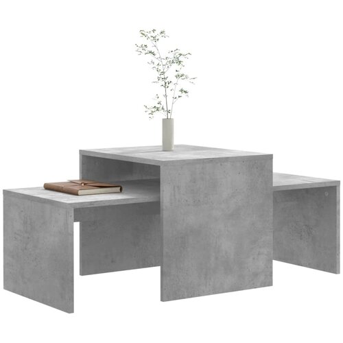  Set stolića za kavu boja betona 100x48x40 cm konstruirano drvo Slike
