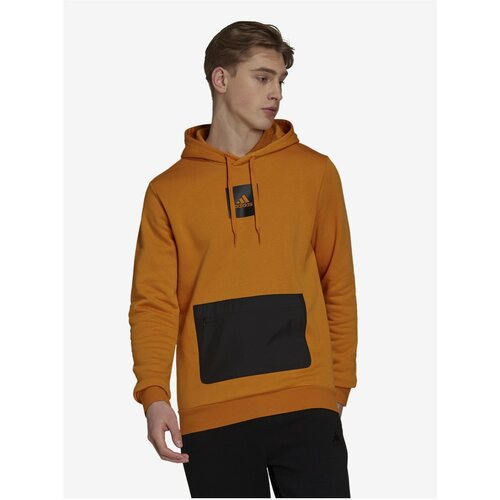 Adidas Black-Orange Men's Sweatshirt Performance Q4 Fleece HD - Men's Slike