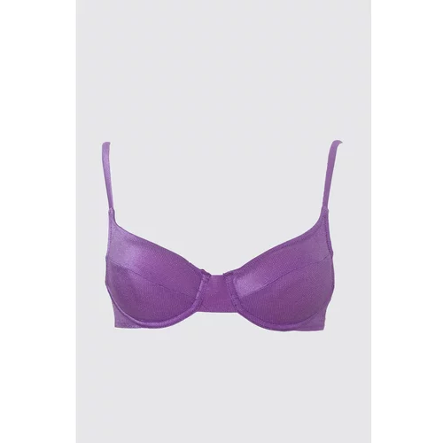 Trendyol Purple Textured Balen Bikini Top