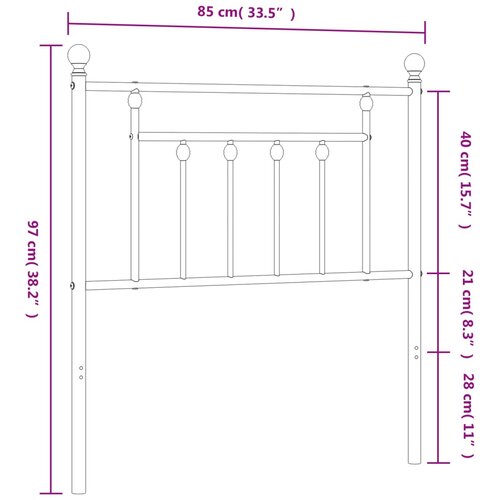  Metalno zamjensko uzglavlje bijelo 80 cm Slike