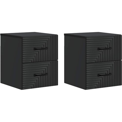  Noćni ormarić za montažu na zid 2 pcs Crna 34,5 x 33 x 40 cm Cijene