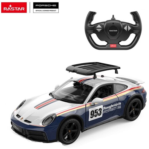  Licencirani auto na daljinsko upravljanje 1:14 Porsche 911 Dakar Performance RASTAR - bijelo/plavi Cene
