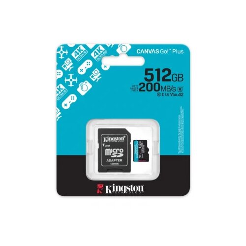 Kingston U3 V30 microSDXC 512GB Canvas Go Plus 200MB/s A2 + adapter SDCG4/512GB Memorijska kartica Cene