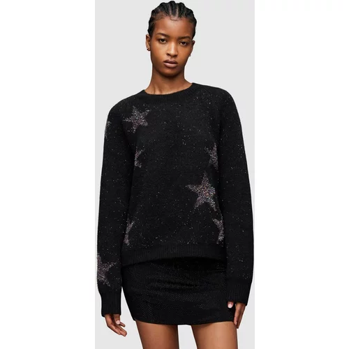 AllSaints Vuneni pulover Star boja: crna