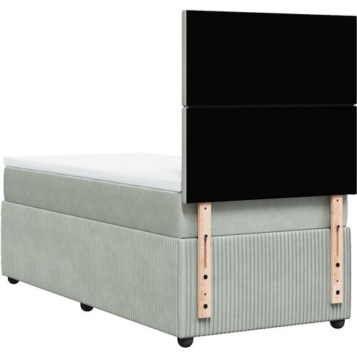 Box spring krevet s madracem svjetlosivi 90x190 cm bar&amp;scaron;unasti Slike