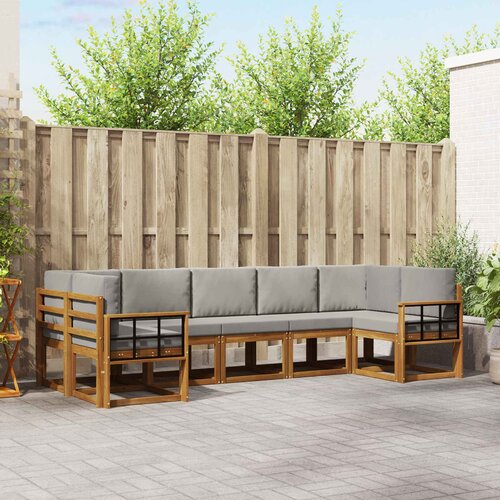  Set vanjskih sofa 7 kom. Prirodna i svjetlosiva Cene