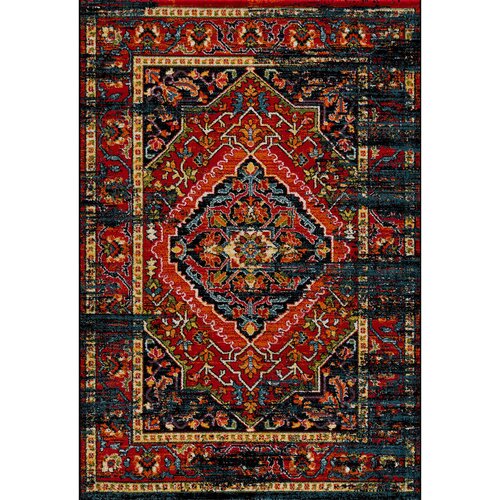 Lesnina-XXXL vintage preproga 160/230 cm tkano rdeča, črna Cene