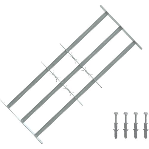  Sigurnosna re&amp;scaron;etka za prozore s 3 poprečna okvira 3 kom. Srebrna 630-1140 mm Slike