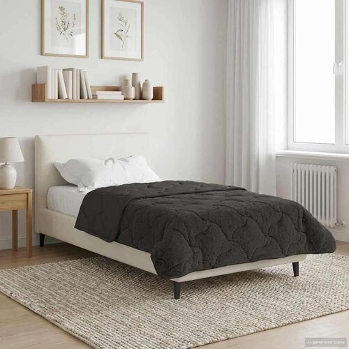  Ljetni pokrivač Antracit 135 x 200 cm Mikrofibra i teddy flis Slike