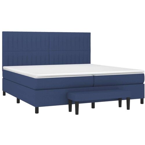 VidaXL Krevet s oprugama i madracem plavi 200 x 200 cm od tkanine Slike