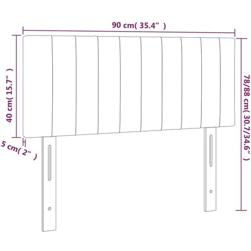  Uzglavlje plavo 90x5x78/88 cm od tkanine Slike