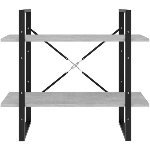 VidaXL Knjižna omara 2-nadstropna betonsko siva 80x30x70 cm iverna pl. Slike