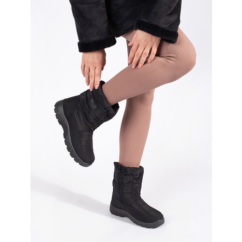 Shelvt Black Comfortable Insulated Snow Boots for Women Cene