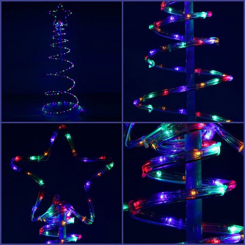  Svjetleća božićna jelka s 192 LED lampice, vi&amp;scaron;ebojna Slike