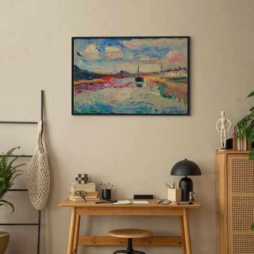  Slika - Henri Matisse &amp;ndash; Canal du Midi 120x80 U crnom drvenom okviru Slike