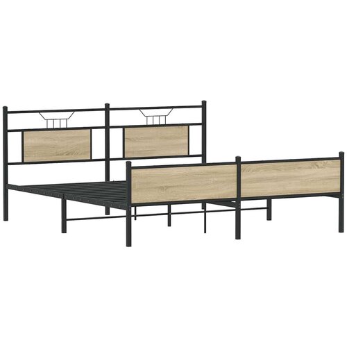 VidaXL metalni okvir kreveta bez madraca boja hrasta sonome 180x200 cm Slike