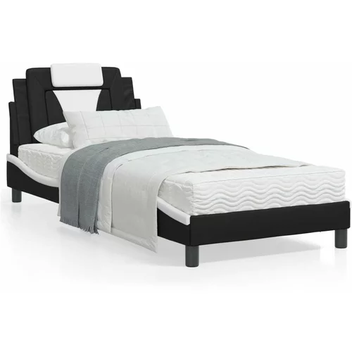  Krevet s madracem crno-bijeli 80 x 200 cm od umjetne kože