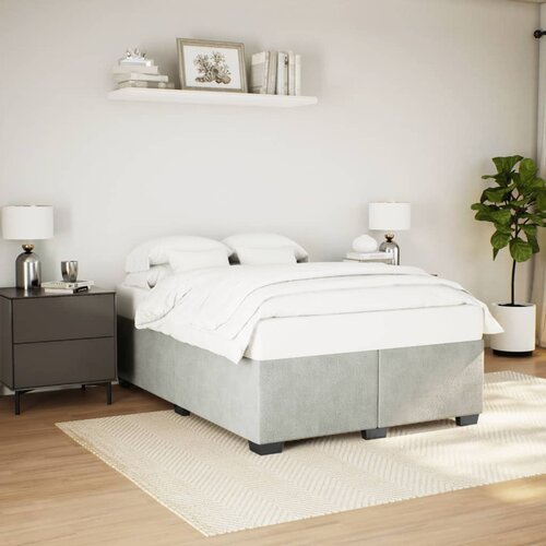 Furnova Posteljni okvir brez vzmetnice svetlo siv 140x200 cm žamet, (21935362) Slike